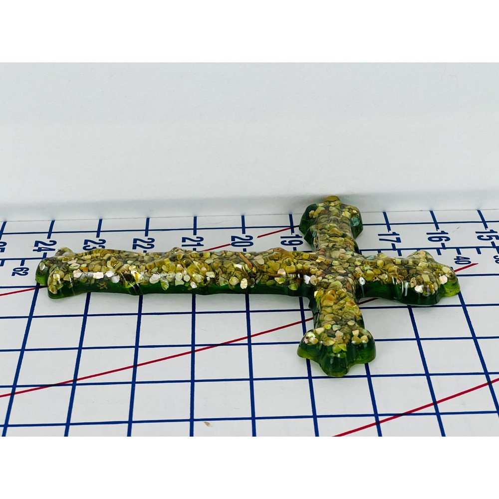 Lucite Mother of Pearl Christian Cross Crucifix Symbol of Faith & Hope VTG 8.25" - Picture 11 of 16